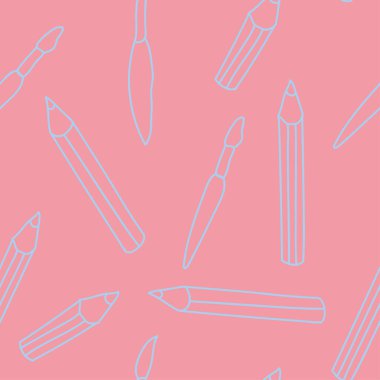 Kusursuz sanat araçları pembe desenli vektör çizimi