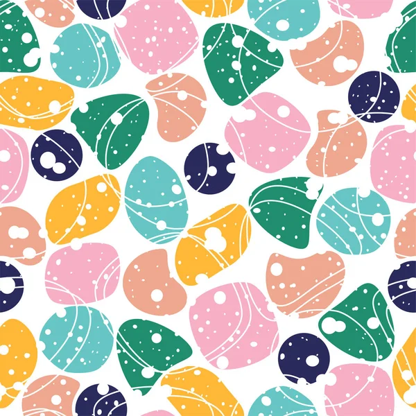 Colorful Abstract Seamless Pattern Hand Drawn Various Shapes Doodle Objects — Wektor stockowy