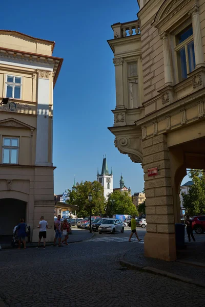 2021年9月9日 捷克共和国利托米奇和平广场 Litomerice Czech Republic 是一个巨大的公共空间 自中世纪以来形成了城市的核心 — 图库照片
