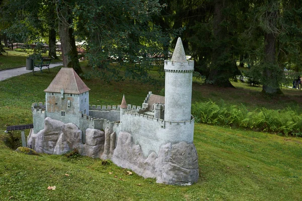 Marianske Lazne República Checa Setembro 2021 Miniatures Park Boheminium Castelo — Fotografia de Stock