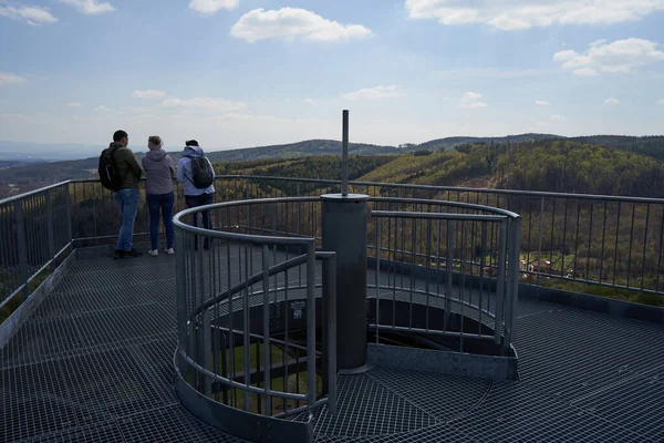 Salas Τσεχία Απριλίου 2022 Ένας Εντελώς Αντισυμβατικός Τουριστικός Πύργος Επιφυλακής Φωτογραφία Αρχείου