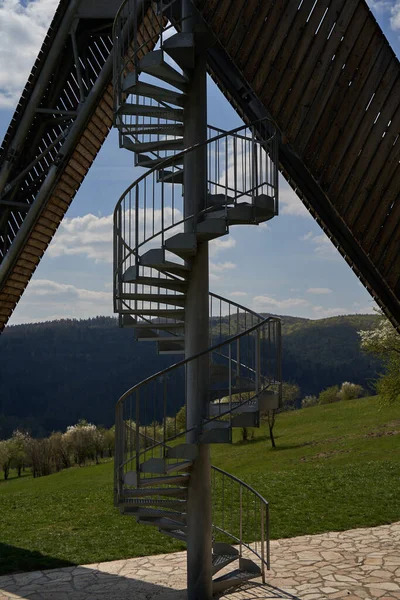 Salas Czech Republic April 2022 Completely Unconventional Tourist Lookout Tower Imagen De Stock