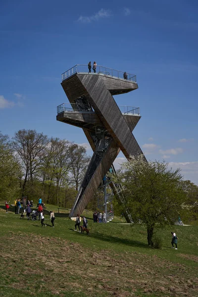 Salas Τσεχία Απριλίου 2022 Ένας Εντελώς Αντισυμβατικός Τουριστικός Πύργος Επιφυλακής Εικόνα Αρχείου