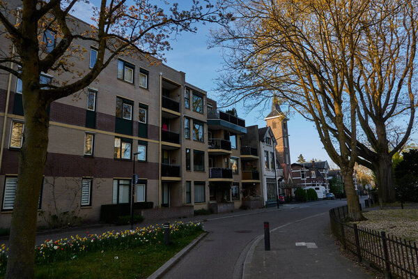 Apeldoorn, Netherlands - April 19, 2022 - A street close the center of the town at the beginning of spring