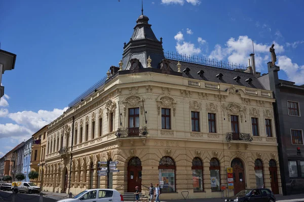 Rakovnik Csehország 2022 Július Hus Tér Városházával Történelmi Házakkal Egy — Stock Fotó