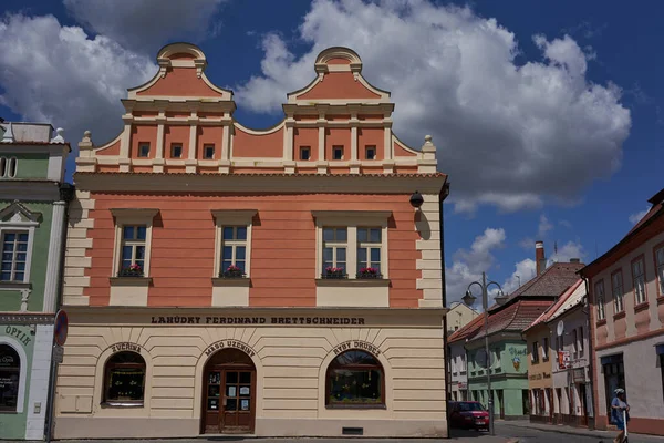Rakovnik Czech Republic July 2022 Hus Square Town Hall Historical — Zdjęcie stockowe