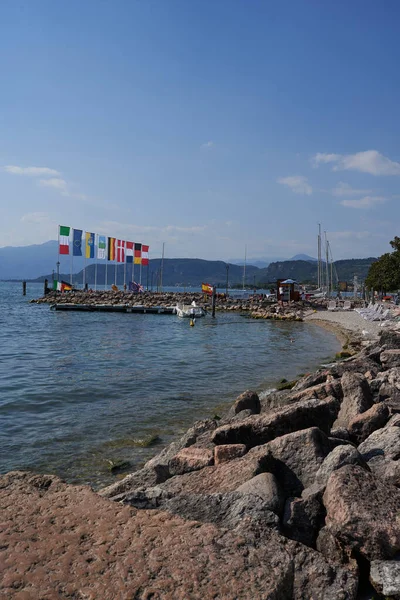 Bardolino Italy July 2022 Cisano Small Boat Harbor Summer Afternoon — Stok fotoğraf