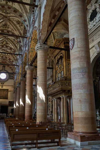 Verona Itália Julho 2022 Basílica Santa Anastácia Exemplo Estilo Gótico — Fotografia de Stock