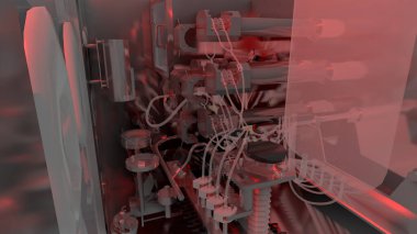 Bilimkurgu İzolatörü - İlaç üretiminde dolgu Hattı - 3d Resmedilmiş Resim