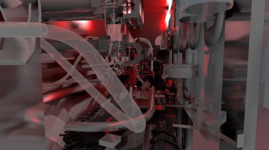 Bilimkurgu İzolatörü - İlaç üretiminde dolgu Hattı - 3d Resmedilmiş Resim