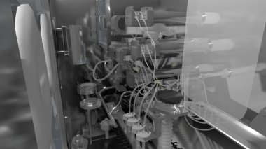 Bilimkurgu İzolatörü - İlaç üretiminde dolgu Hattı - 3d Resmedilmiş Resim