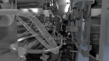 Bilimkurgu İzolatörü - İlaç üretiminde dolgu Hattı - 3d Resmedilmiş Resim