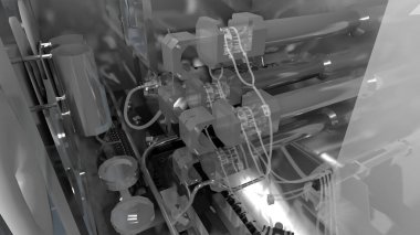 Bilimkurgu İzolatörü - İlaç üretiminde dolgu Hattı - 3d Resmedilmiş Resim