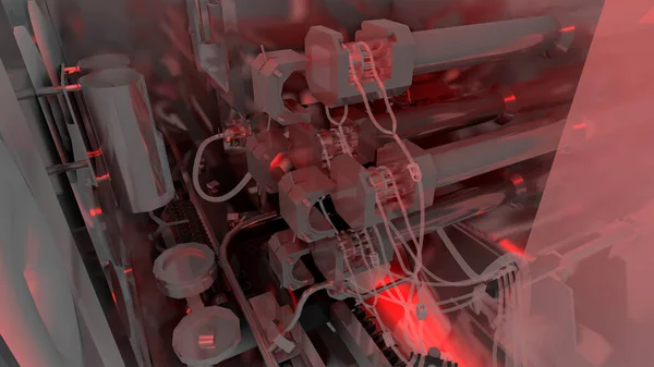 Bilimkurgu İzolatörü - İlaç üretiminde dolgu Hattı - 3d Resmedilmiş Resim