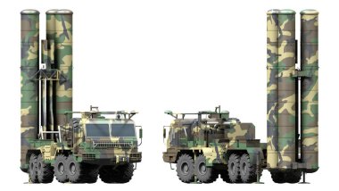 Mobil yüzeyden hava füze sistemine S300 - 3d Resim