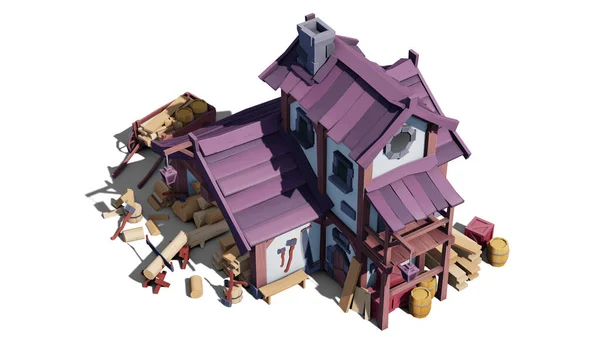 Ortaçağ Oduncusu - 3D Resmedilmiş Resim