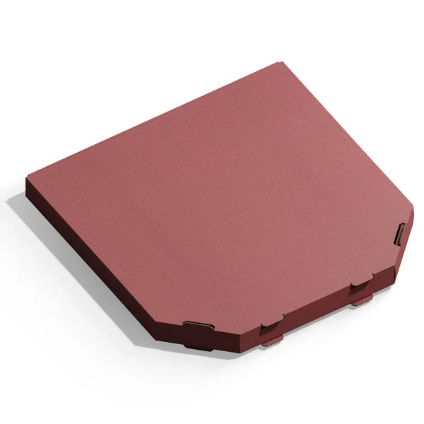 Pizza Kutusu Kırmızı Kapalı - 3D Resmedilmiş Resim