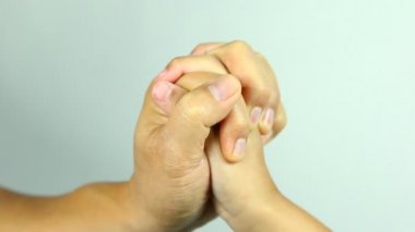 Baba oğul el ele tutuşuyorlar, Stüdyo Chiangmai Tayland 'da..