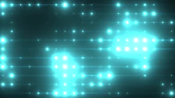 Niebieskie Poziome Kropki Mrugają Ciemnym Tle Koncepcja Tło Cyfrowe Technologia — Wideo stockowe