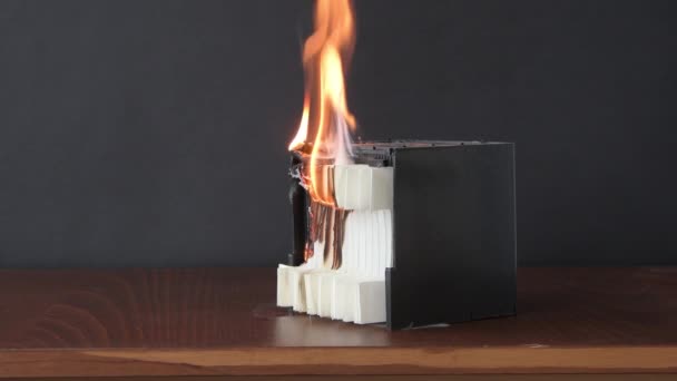 Filtre Papier Purificateur Air Brûle Avec Feu — Video