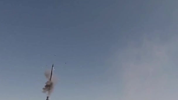 Lancement Vol Missile Depuis Lanceur Tiré Des Missiles Sol Air — Video