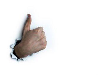 Beyaz zemin üzerinde başparmak.