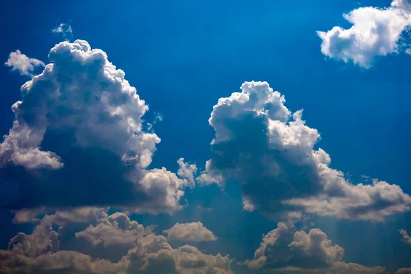 Concept Cloud Network Shape Blue Sky High Quality Photo — Fotografia de Stock