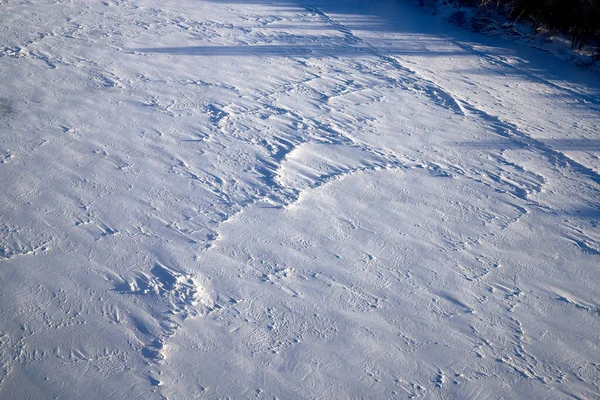 Aerial view of snow covered landscape background. — Stock Photo, Image