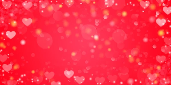 Red Valentines Day Hintergrund mit Herz. Kopierraum, Ansicht von oben. — Stockfoto