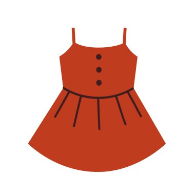 Şirin vektör elbisesi, bebek odası klipsi. Vektör düz resimleme.