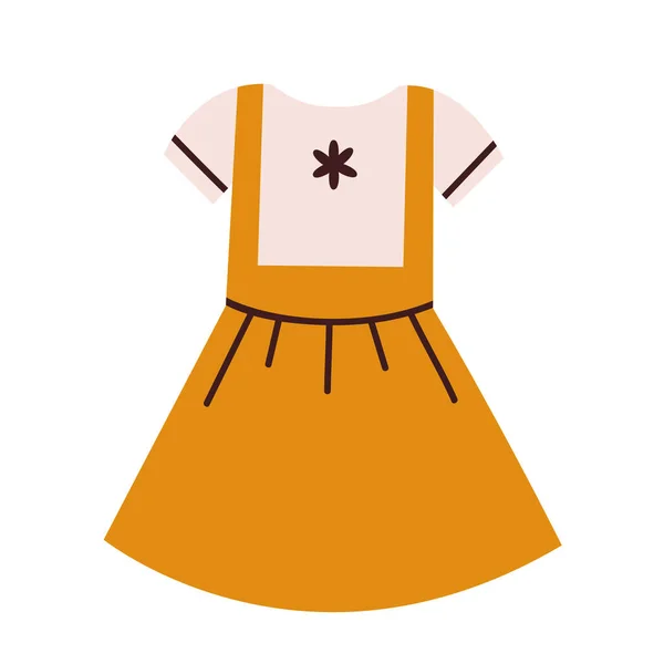 Симпатичное Платье Цветочком Бохо Детская Клипарт Векторная Плоская Иллюстрация — стоковый вектор