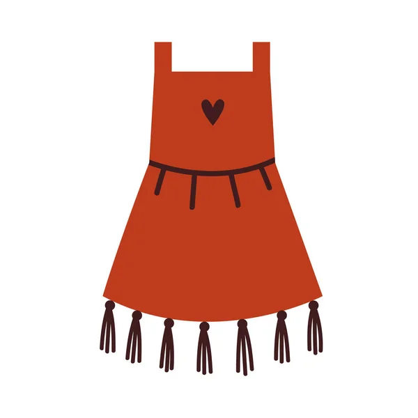 Nettes Vektor Kleid Boho Kinderzimmer Cliparts Vektorflache Illustration — Stockvektor