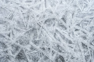 Kış mevsiminde yakın çekim ya da donmuş suyun buz kristallerinin makroyu