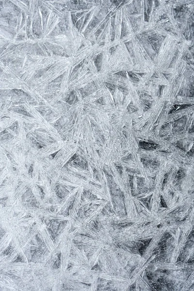 Closeup Macro Ice Crystals Frozen Water Winter Season — Stockfoto