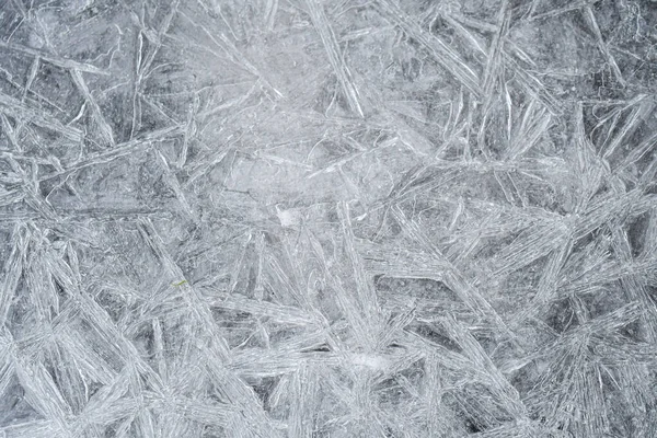 Closeup Macro Ice Crystals Frozen Water Winter Season — Stockfoto