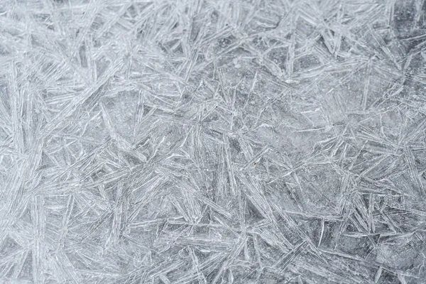 Closeup Macro Ice Crystals Frozen Water Winter Season — Zdjęcie stockowe