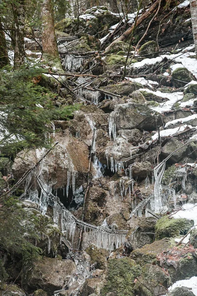 Frozen Water Mountains Winter Season — Stock Photo, Image