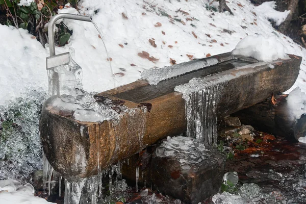 Frozen Water Fresh Water Drinking Supply Winter — Stock Photo, Image