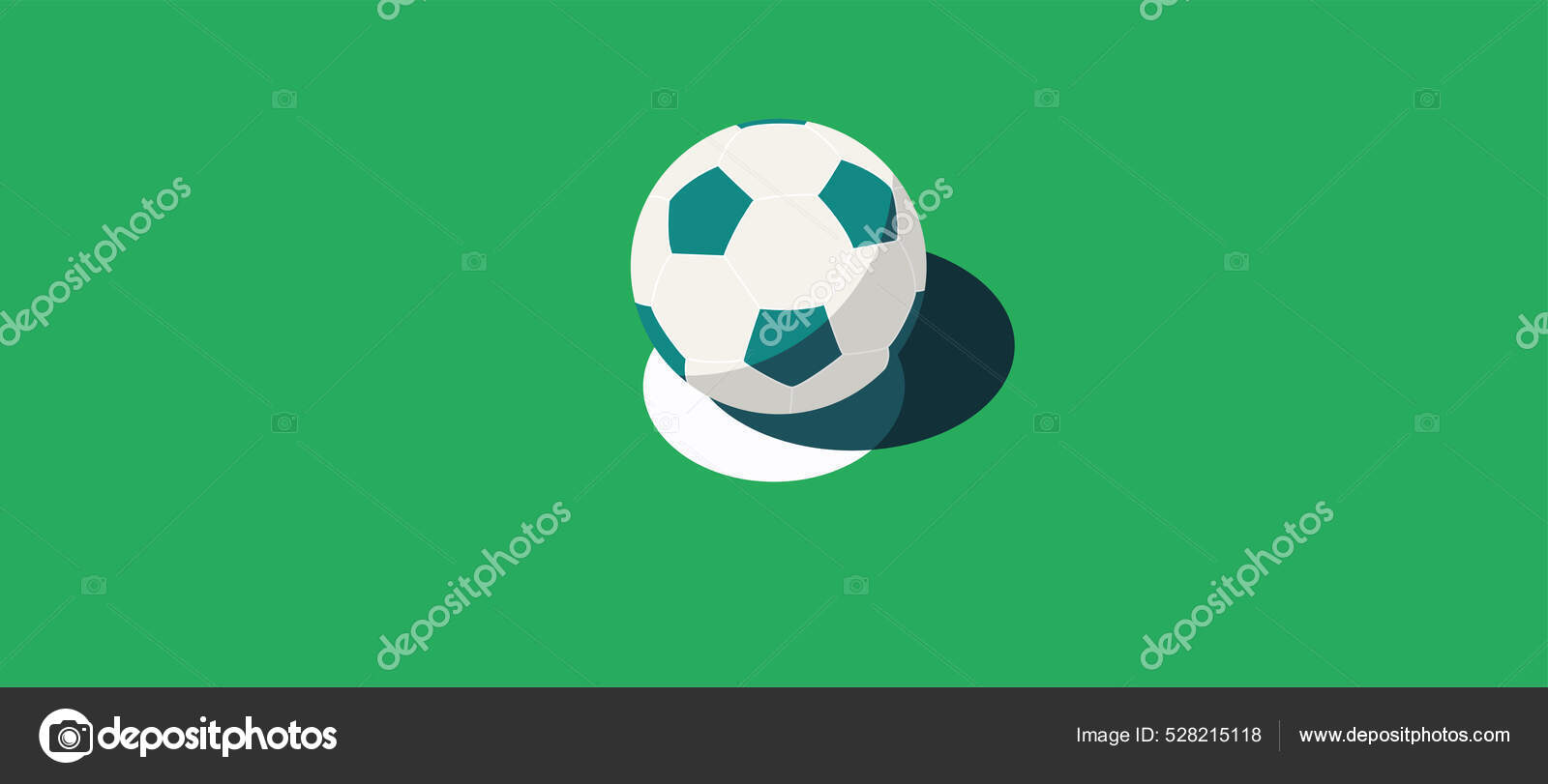 Soccer Ball Green Background Stock Vector by ©Fukran 528215118