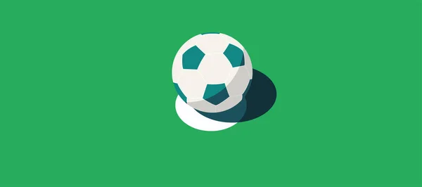 Futball Labda Zöld Háttér — Stock Vector