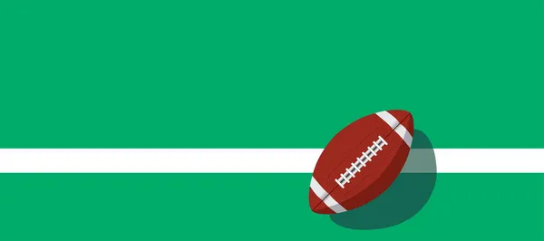 American Football Ball Standing White Line — Stock Vector