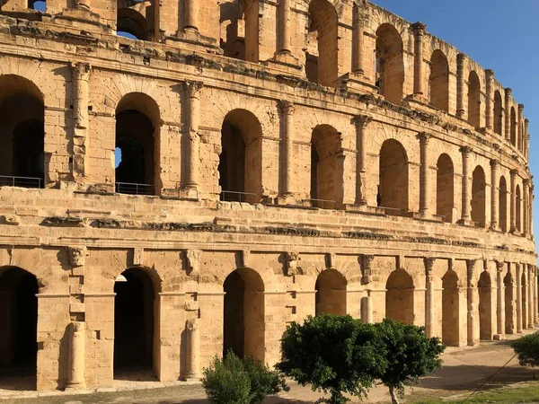 Амфітеатр Ель Джемі Останнім Великим Амфітеатром Побудованим Римській Імперії Одним — стокове фото