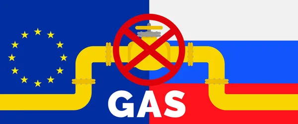 European Union Russia Stop Gas Pipeline Fuel Energy Crisis Sanctions — Stock Vector