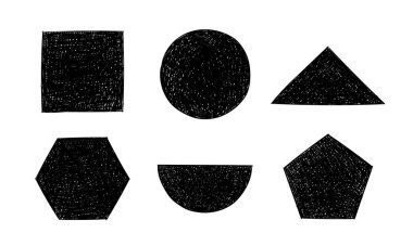 Geometri sembollerinin karalama silueti. Ticari ürünler ve mallar için sembol logosu izole nesneler.