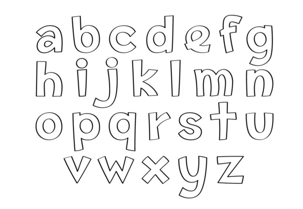 Angielski Alfabetów Ręcznie Rysowane Doodle Stylu Mała Litera Obrazy Stockowe bez tantiem