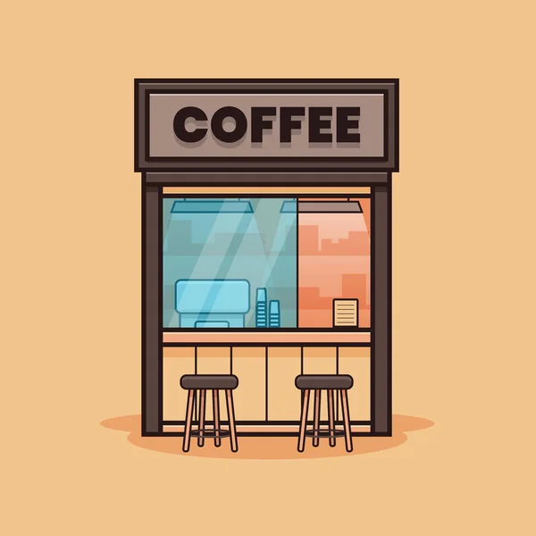 Boutique Café Magasin Illustration Vectoriel Fond — Image vectorielle