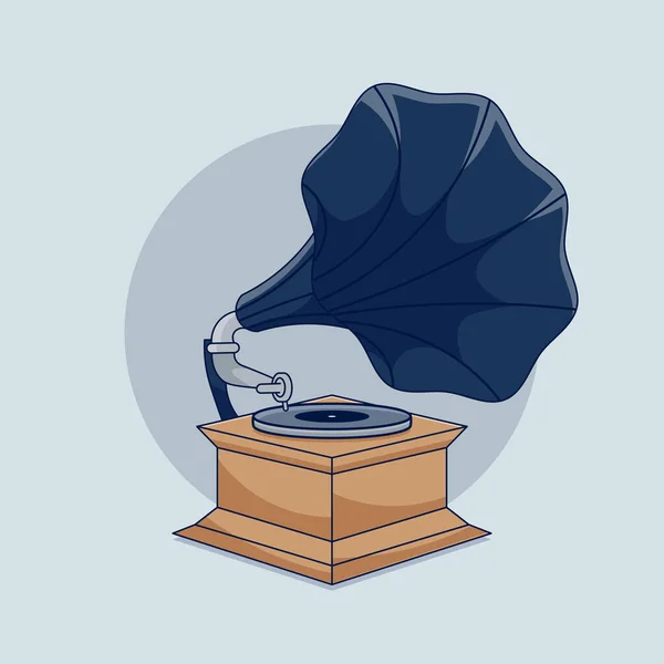 Illustration Vectorielle Gramophone Avec Microphone — Image vectorielle