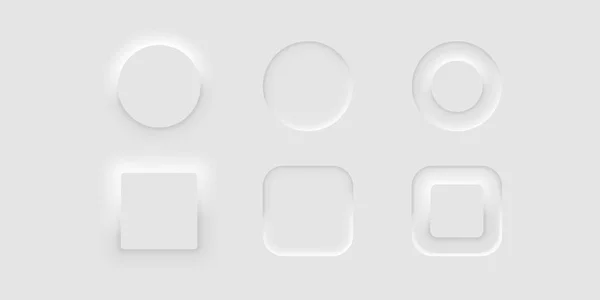 Yuvarlak Köşeli Vektör Düğmeleri Neomorfizm Tasarım Düğmesi Kaydırıcısı Neomorfizm Tasarım — Stok Vektör
