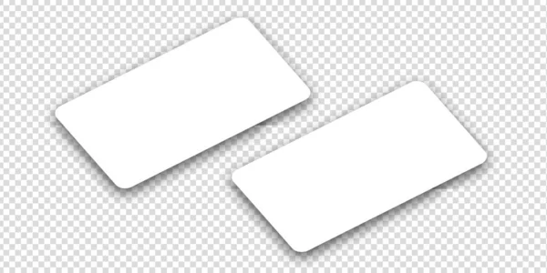 Business Cards Mockups Transparent Background Realistic Shadow Plastic Paper Cards — Stock vektor
