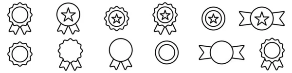 Awards Line Icons Set Isolated Background Medal Winner Prize Icon — Archivo Imágenes Vectoriales